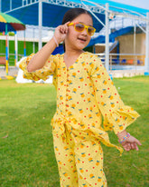GIRLS CHERRY PRINT PIPIN WITH FRILL SET & SUIT