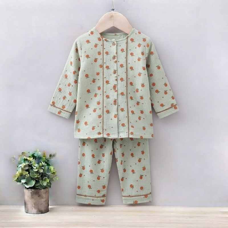 GIRLS CHERRY PRINT WITH PIPIN SET & SUIT