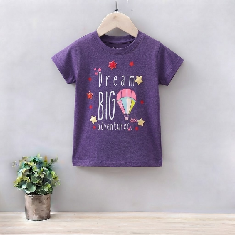 GIRLS JERSEY ROUND NECK T-SHIRTS (DREAM BIG)