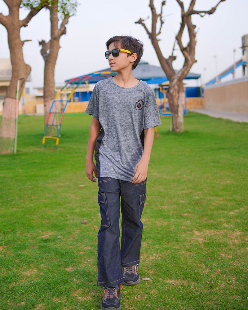 BOYS SPACE DYE JERSEY ROUND NECK REGLAN T-SHIRTS (THE BREAK OUT)
