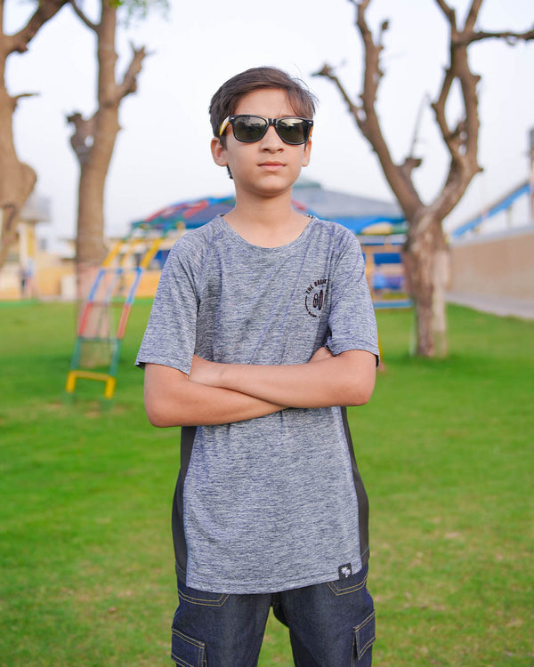 BOYS SPACE DYE JERSEY ROUND NECK REGLAN T-SHIRTS (THE BREAK OUT)
