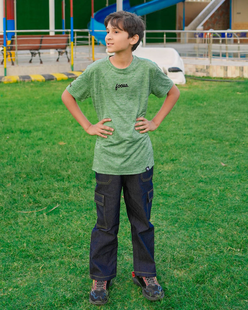 BOYS SPACE DYE JERSEY ROUND NECK T-SHIRTS  (FOCUS)