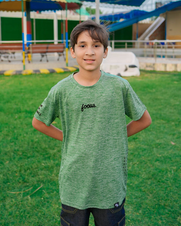 BOYS SPACE DYE JERSEY ROUND NECK T-SHIRTS  (FOCUS)