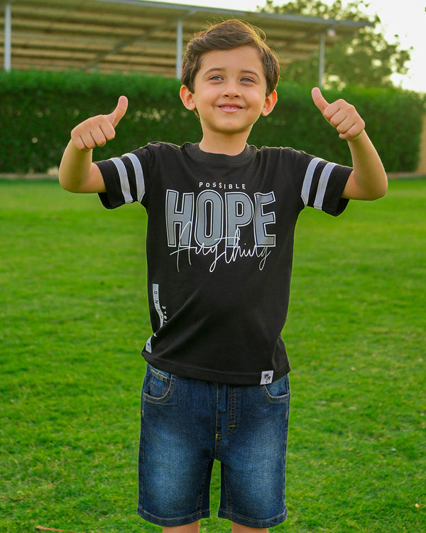 BOYS JERSEY ROUND NECK T-SHIRTS (ANY THING POSSIBLE)