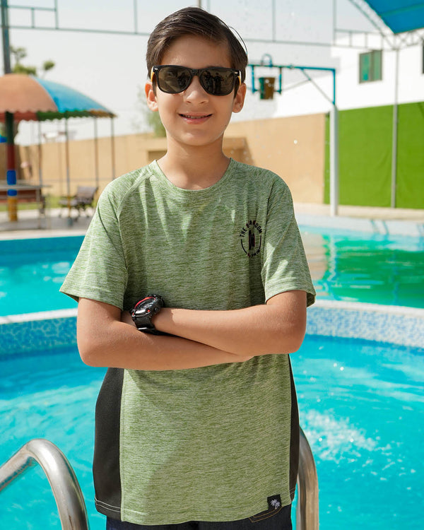 BOYS SPACE DYE JERSEY ROUND NECK REGLAN T-SHIRTS (THE BREAK OUT)