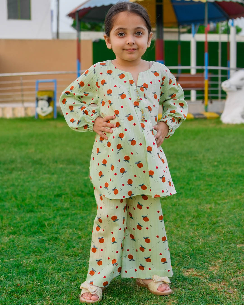 GIRLS CHERRY PRINT SET & SUIT